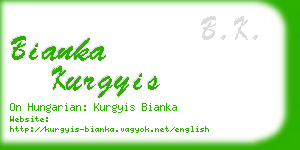 bianka kurgyis business card